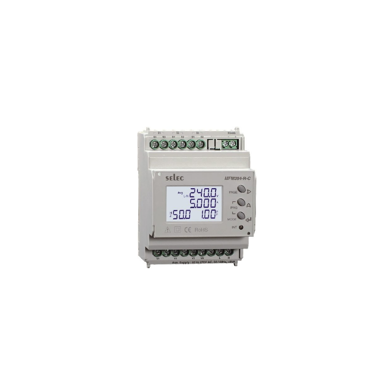 Analizador LCD con medida de THD y comunicación RS485