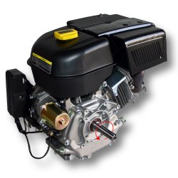 Detalles Motor Gasolina Tipo OHV 15CV  - Eje 25.40mm Arranque Electrico